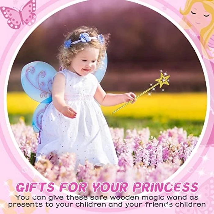 Altın Renk Yıldız Peri Asası Peri Değneği 34 cm 1 Adet (4887)