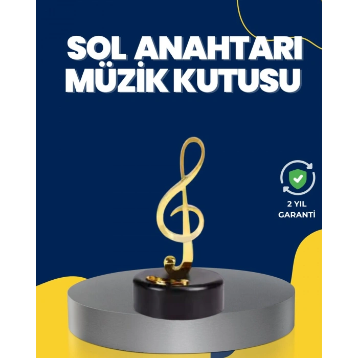 Altın Sol Anahtarı Müzik Kutusu Döner Mekanizmalı