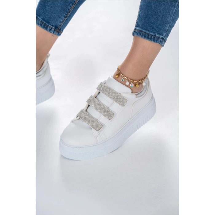 Amaris Beyaz Taşlı Spor Ayakkabı