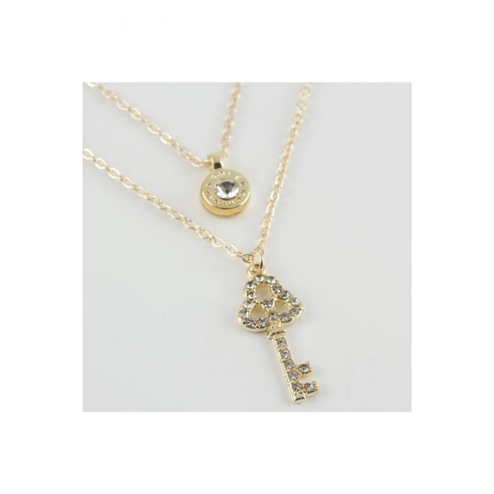 Anahtar Figürlü Yeni Sezon İkili Kolye