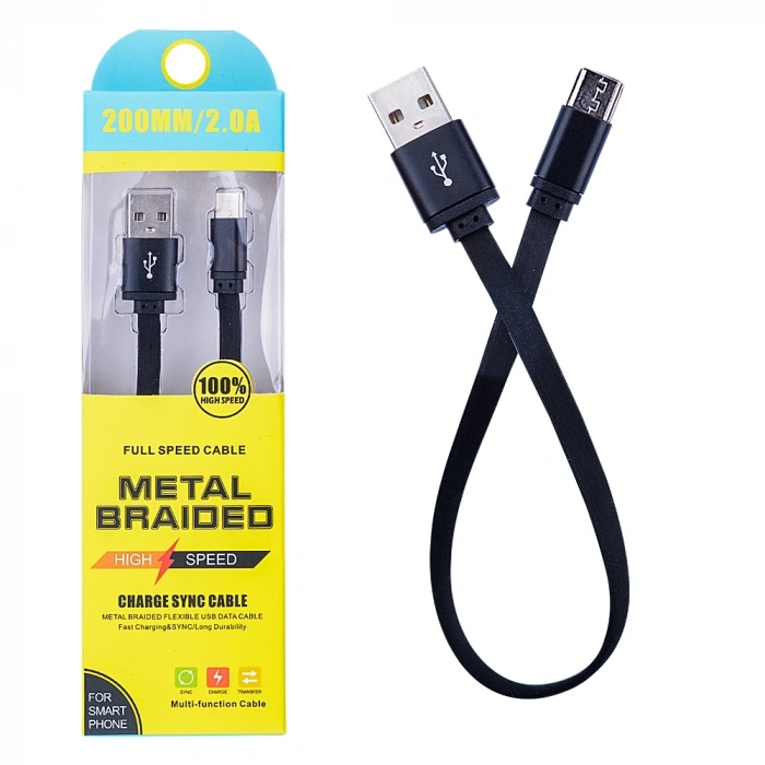 Android Micro 2a 20mm Kısa Yumuşak Dokulu Renkli Usb Kablo