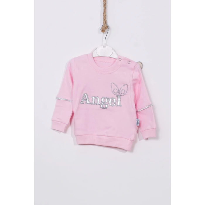 Angel Kanat Detaylı % 100 Pamuk Kız Bebek Takımı