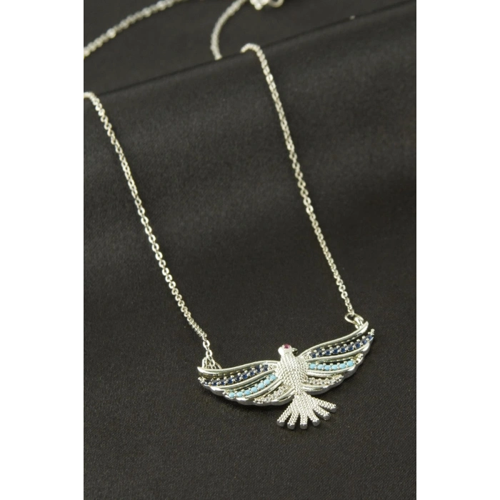Anka Kuşu Zirkon Taşlı Kolye