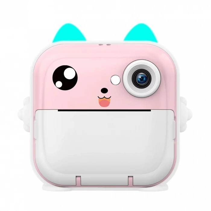 Anlık Termal Yazıcılı Dijital Çocuk Kamerası 2.0 Inc HD Şipşak Fotoğraf Makinesi AE110 Pembe