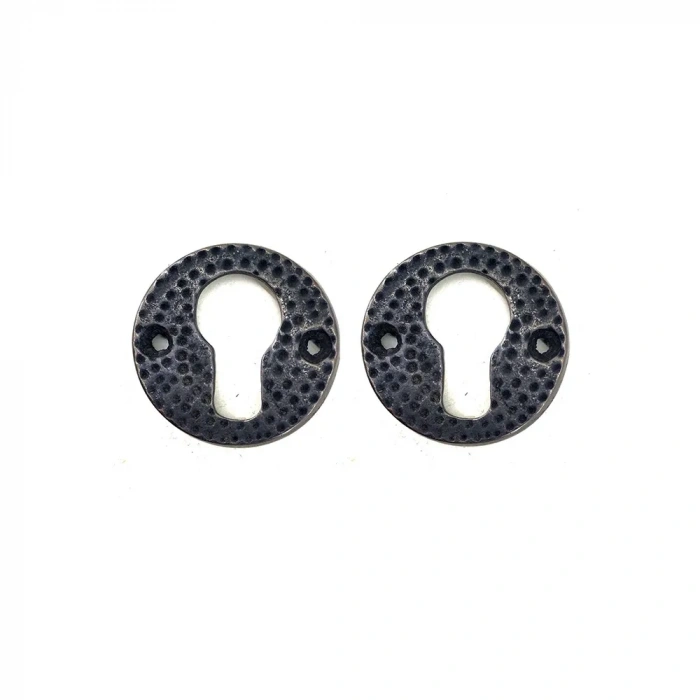 Antika Tarz Dekoratif Pirinç Oda Kilit Rozeti - 49mm, Oksit