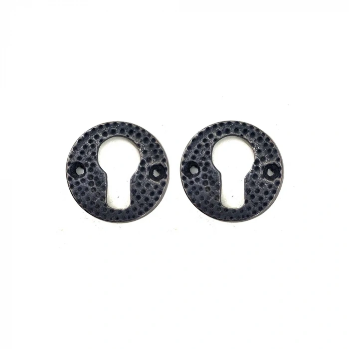 Antika Tarz Dekoratif Pirinç Oda Kilit Rozeti - 49mm, Oksit