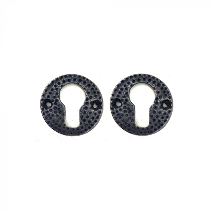 Antika Tarz Dekoratif Pirinç Oda Kilit Rozeti - 49mm, Oksit