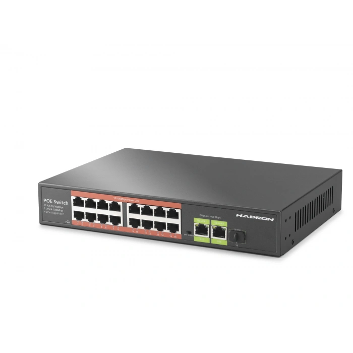 AO POE Switch 16 Port 2 Uplink 1 Sfp Gigabit 210W HDX1442