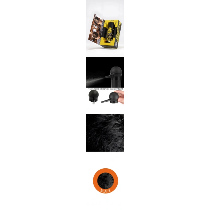 Aplikatörlü Saç Dolgunlaştırıcı Fiber Topik Toz Siyah 50 Gram