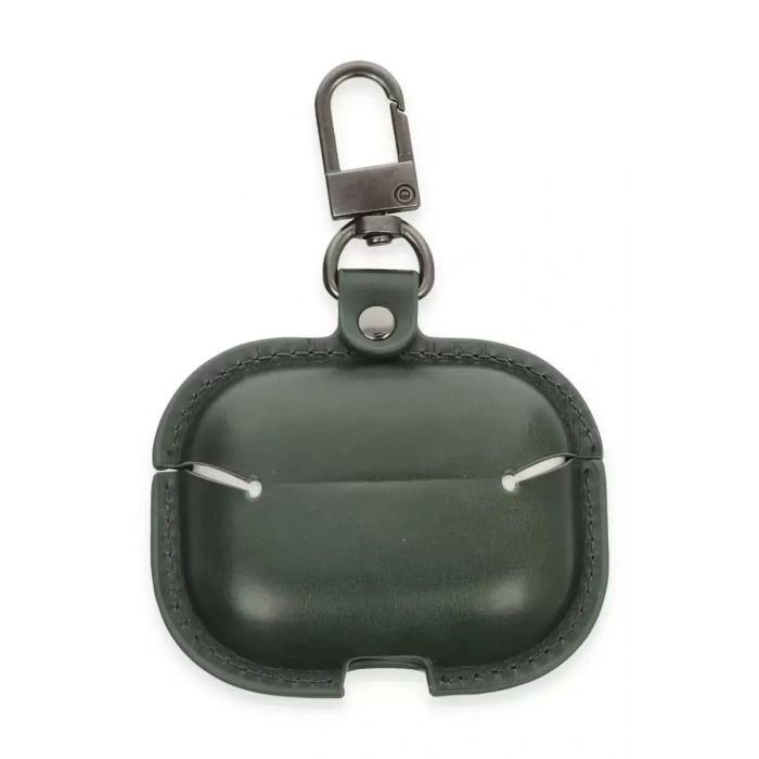 Apple Airpods 3 (3.nesil) Çanta Deri Kılıf - Haki Yeşil