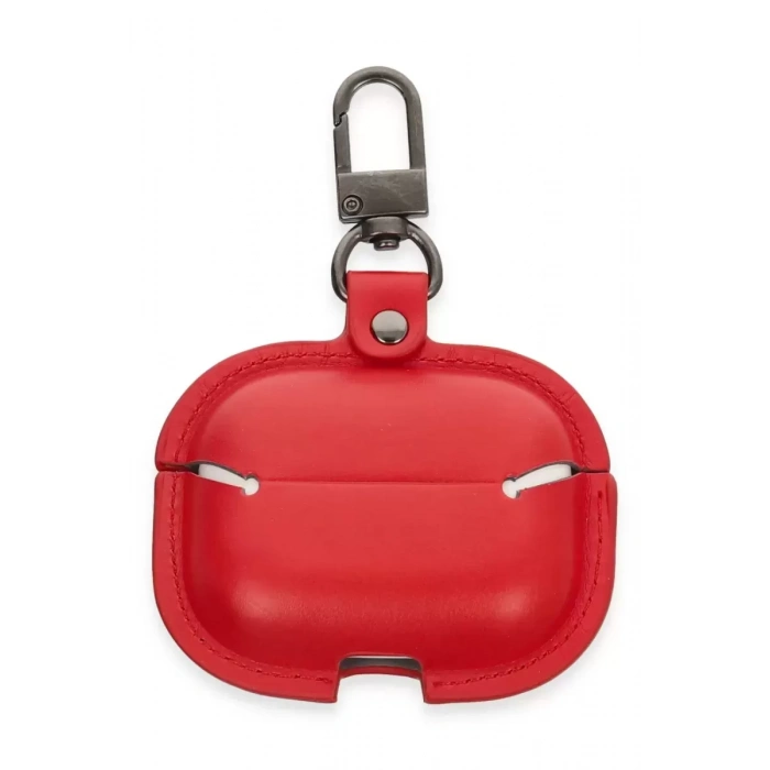Apple Airpods 3 (3.nesil) Çanta Deri Kılıf - Kırmızı