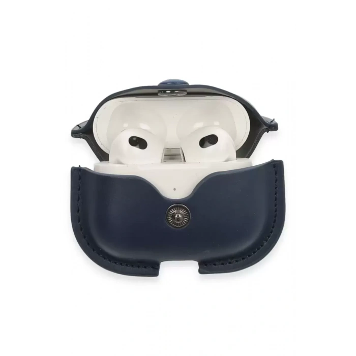 Apple Airpods 3 (3.nesil) Çanta Deri Kılıf - Lacivert