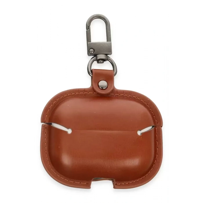 Apple Airpods 3 (3.nesil) Çanta Deri Kılıf - Taba