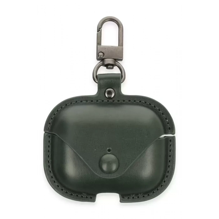 Apple Airpods Pro 2 (2.nesil) Çanta Deri Kılıf - Haki Yeşil