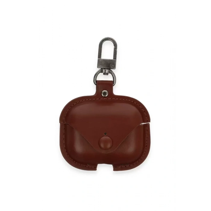 Apple Airpods Pro 2 (2.nesil) Çanta Deri Kılıf - Kahverengi