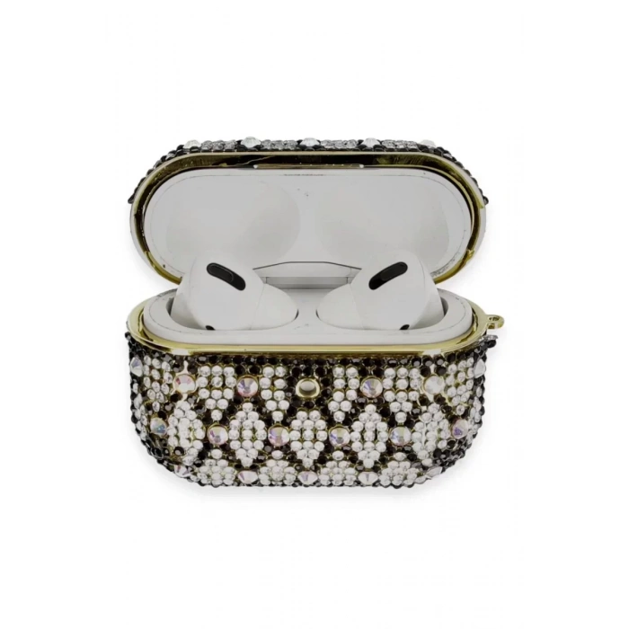 Apple Airpods Pro 2 (2.nesil) Klor Taşlı Kılıf - Desen 2