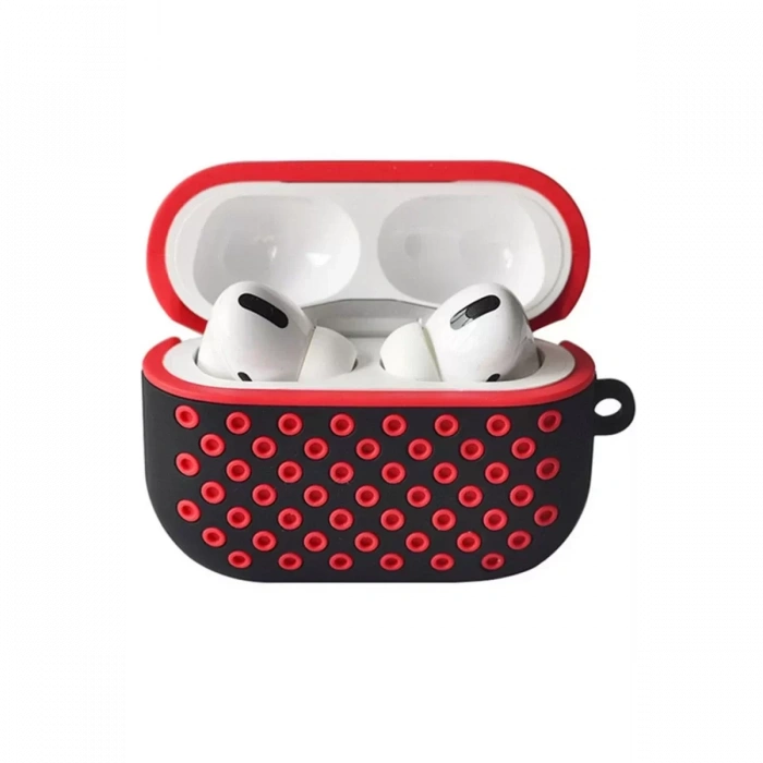 Apple Airpods Pro 2 (2.nesil) Spor Delikli Kılıf - Siyah-Kırmızı