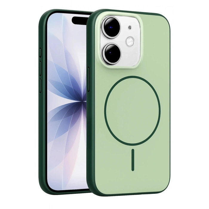 Apple iPhone 11 Neva Magsafe Kapak - Koyu Yeşil