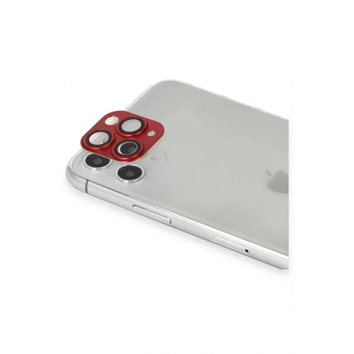 Apple iPhone 11 Pro Max Pers Alüminyum Kamera Lens - Kırmızı