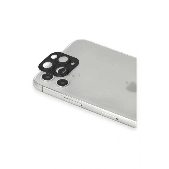 Apple iPhone 11 Pro Max Pers Alüminyum Kamera Lens - Siyah
