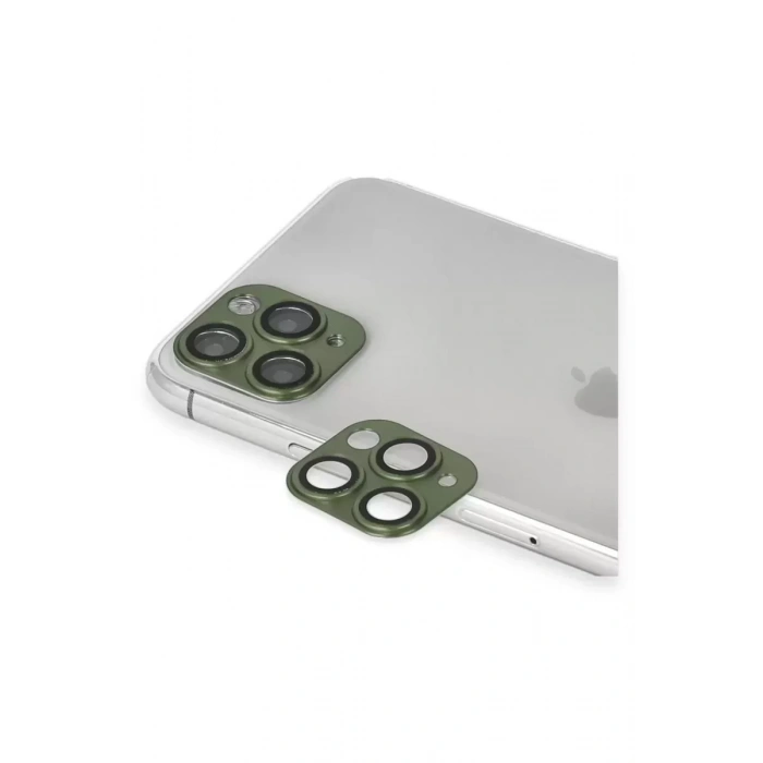 Apple iPhone 11 Pro Max Pers Alüminyum Kamera Lens - Yeşil