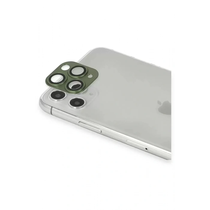 Apple iPhone 11 Pro Max Pers Alüminyum Kamera Lens - Yeşil