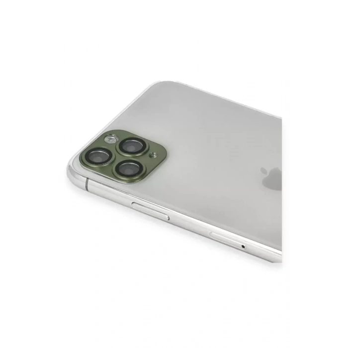 Apple iPhone 11 Pro Max Pers Alüminyum Kamera Lens - Yeşil