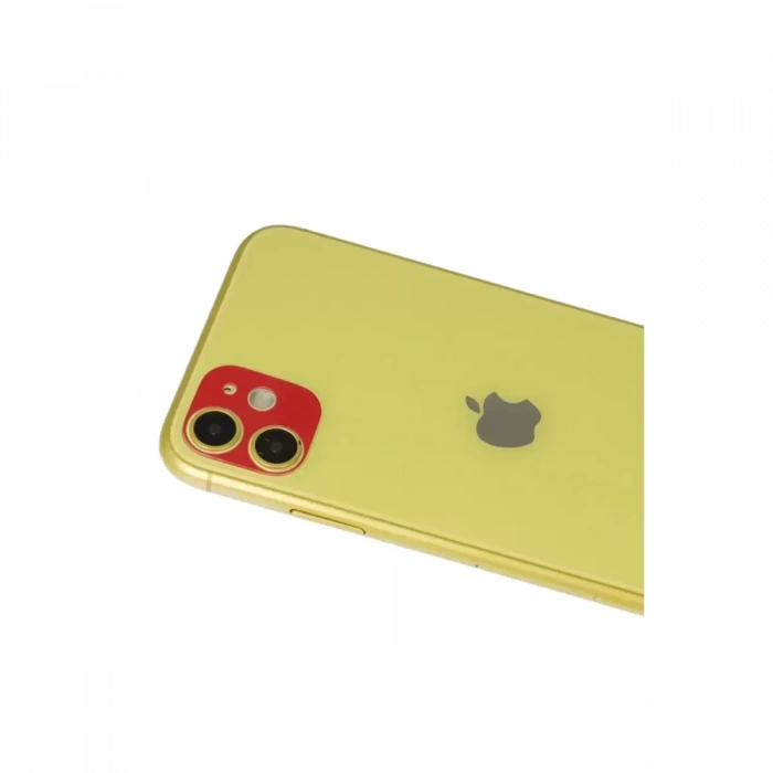 Apple iPhone 11 Rainbow Kamera Lens Koruma Cam - Kırmızı