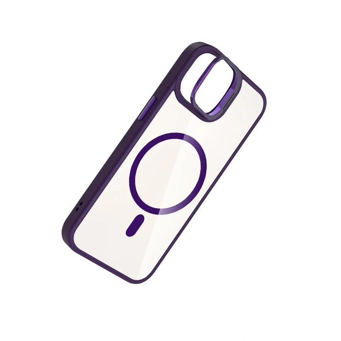 Apple iPhone 11 Remim Lensli Magsafe Standlı Kapak - Derin Mor