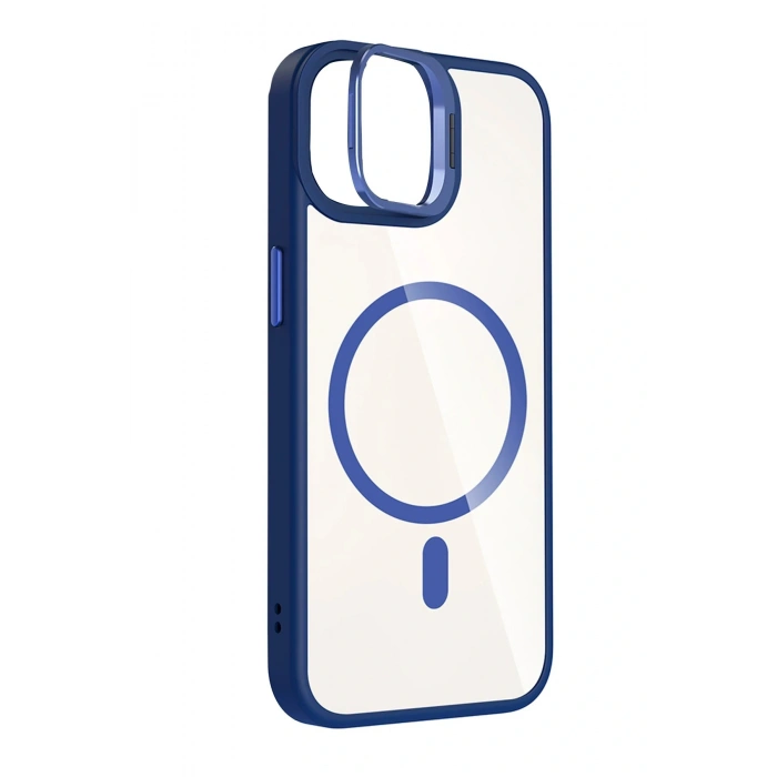 Apple iPhone 11 Remim Lensli Magsafe Standlı Kapak - Lacivert