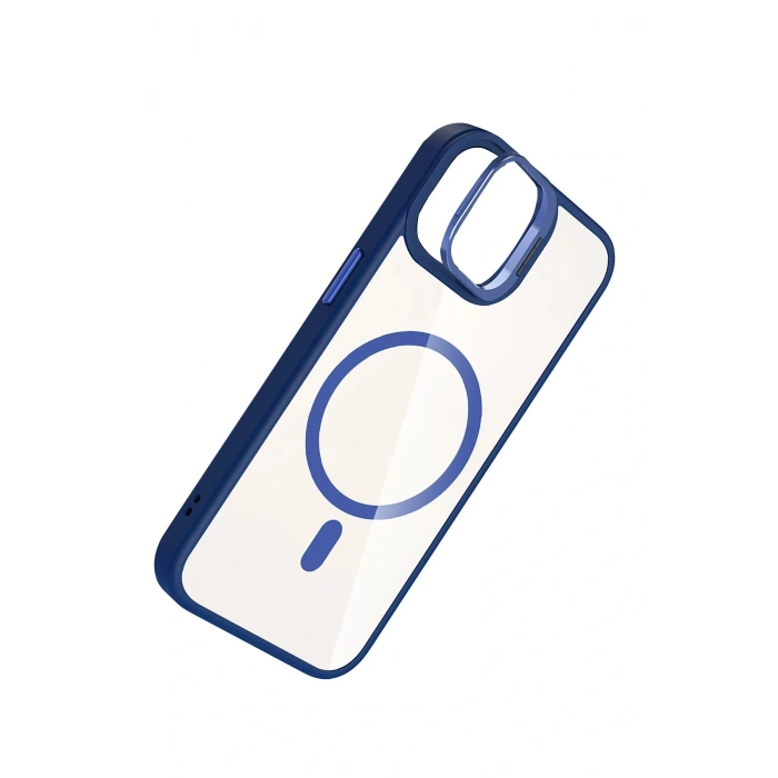 Apple iPhone 11 Remim Lensli Magsafe Standlı Kapak - Lacivert
