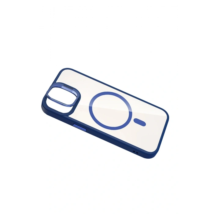 Apple iPhone 11 Remim Lensli Magsafe Standlı Kapak - Lacivert