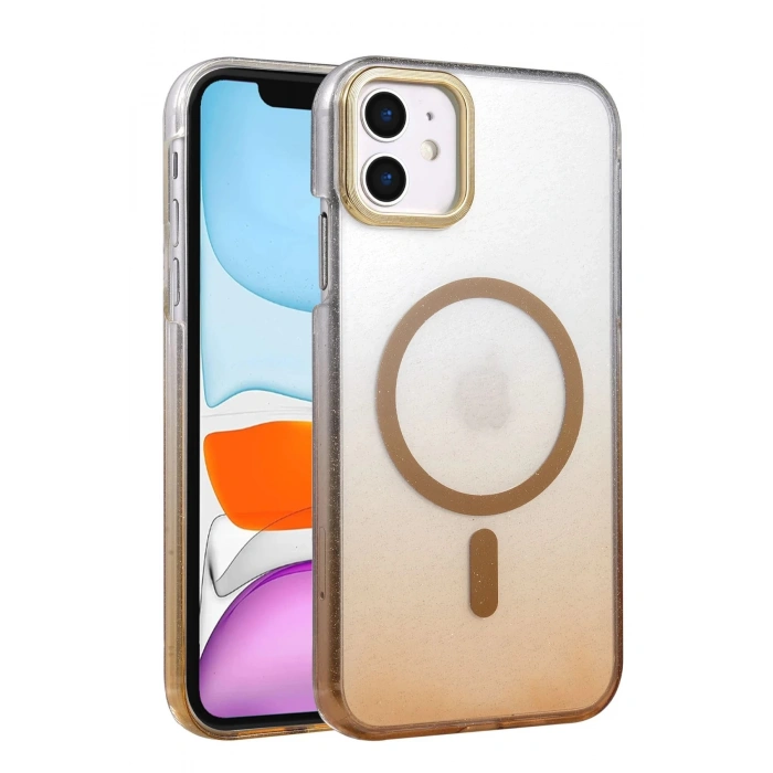 Apple iPhone 12 Glossy Magsafe Kapak - Çöl Titanyum