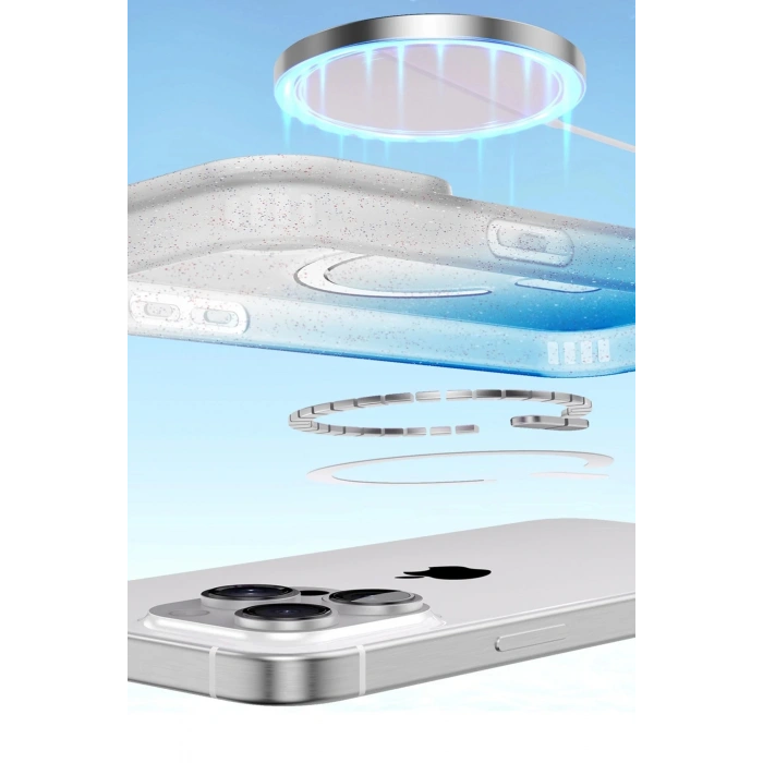 Apple iPhone 12 Pummel Shiny Magsafe Kapak - Pembe