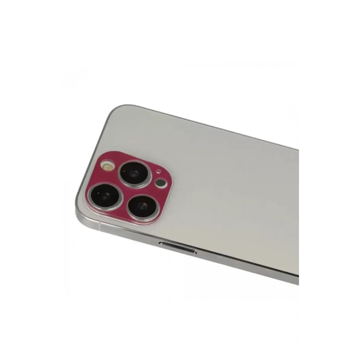 Apple iPhone 13 Pro Max Rainbow Kamera Lens Koruma Cam - Koyu Kırmızı