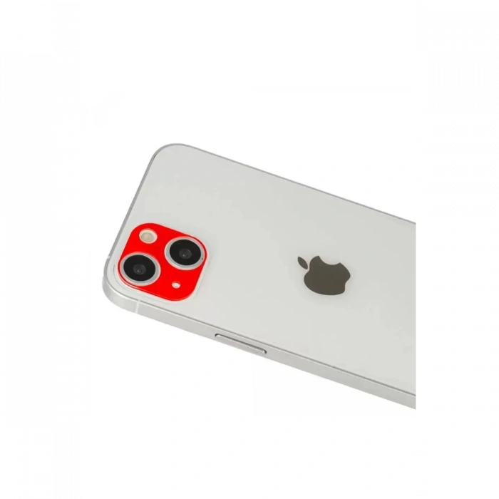 Apple iPhone 13 Rainbow Kamera Lens Koruma Cam - Kırmızı