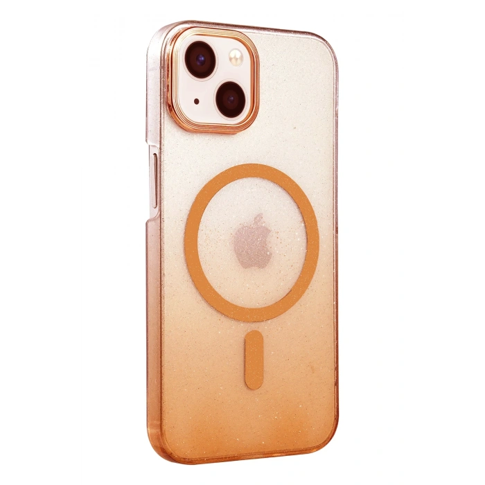 Apple iPhone 14 Glossy Magsafe Kapak - Turuncu