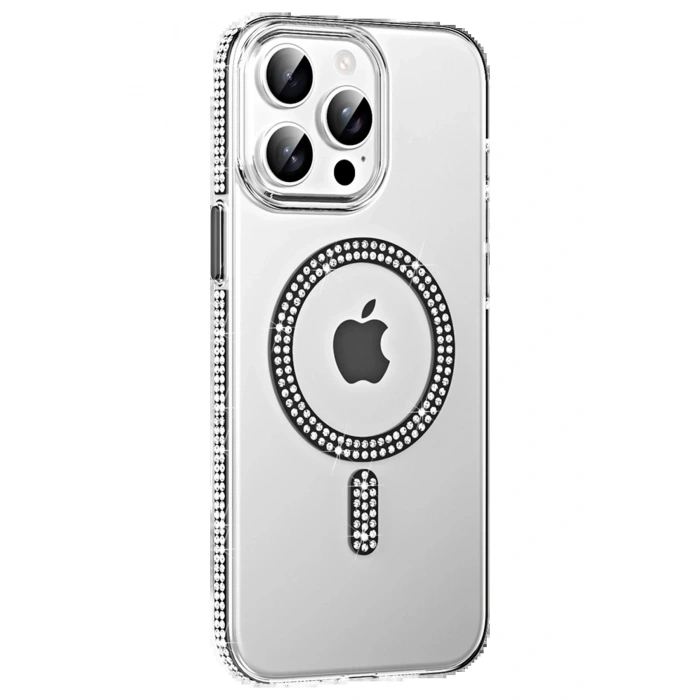 Apple iPhone 14 Pro Max Move Taşlı Magsafe Kapak - Siyah