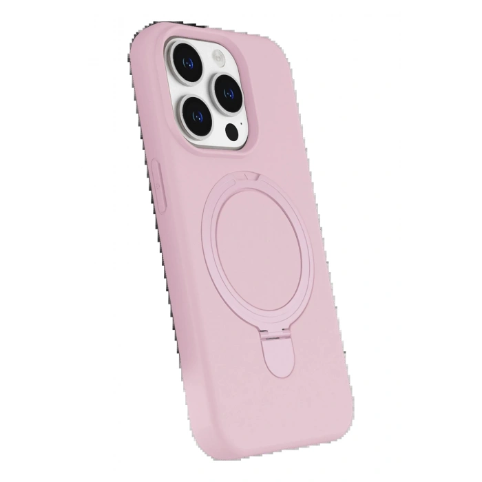 Apple iPhone 14 Pro Max Regal Magsafe Standlı Kapak - Açık Pembe