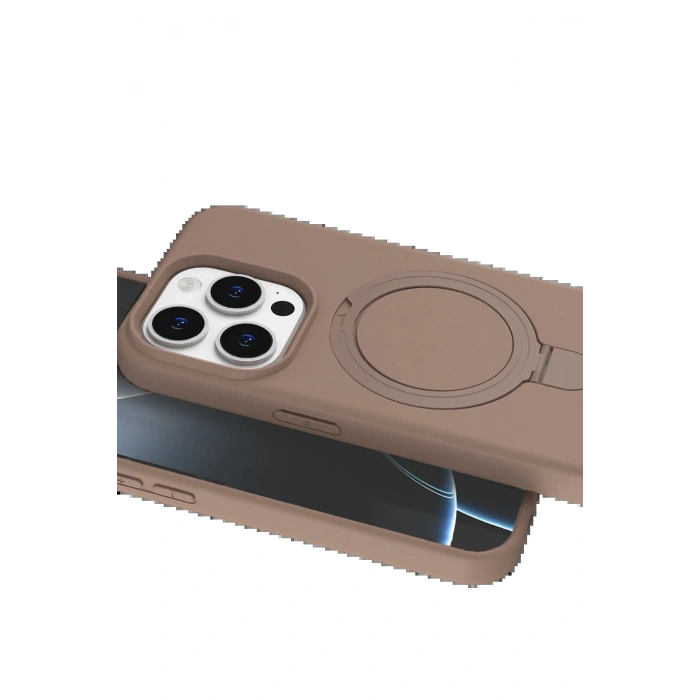 Apple iPhone 14 Pro Max Regal Magsafe Standlı Kapak - Çöl Titanyum