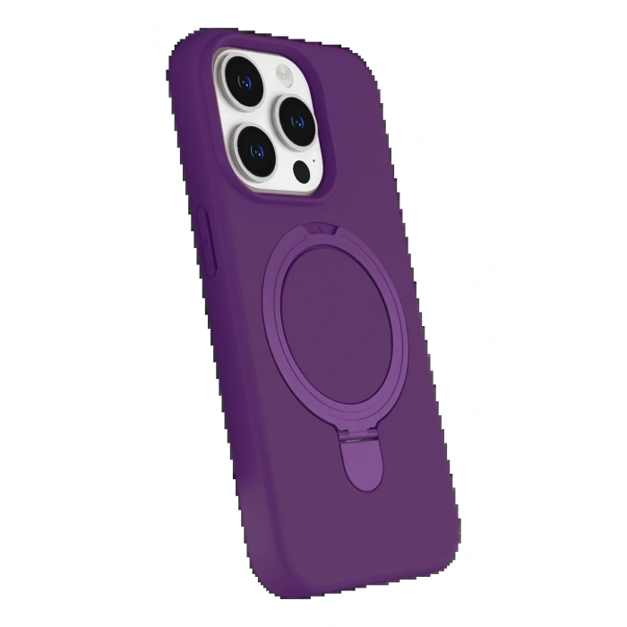 Apple iPhone 14 Pro Max Regal Magsafe Standlı Kapak - Derin Mor