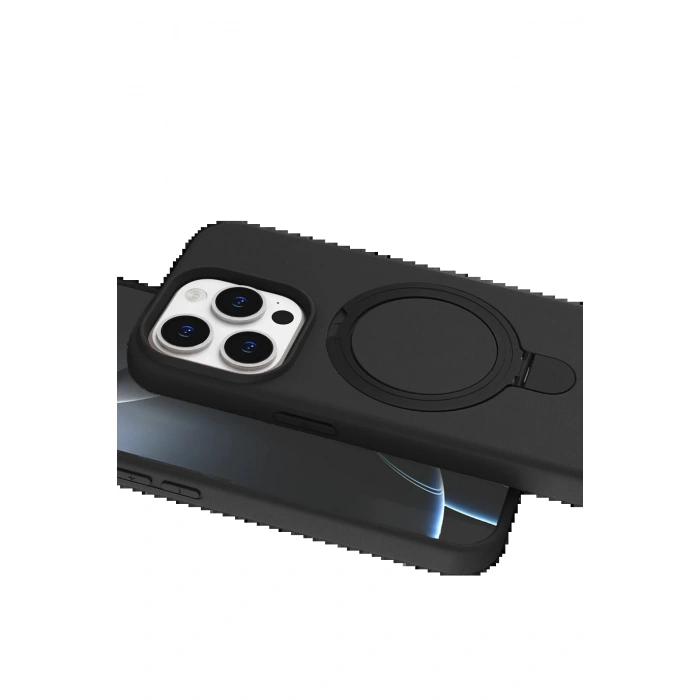 Apple iPhone 14 Pro Max Regal Magsafe Standlı Kapak - Siyah