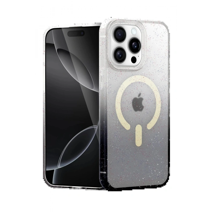 Apple iPhone 14 Pro Pummel Shiny Magsafe Kapak - Siyah