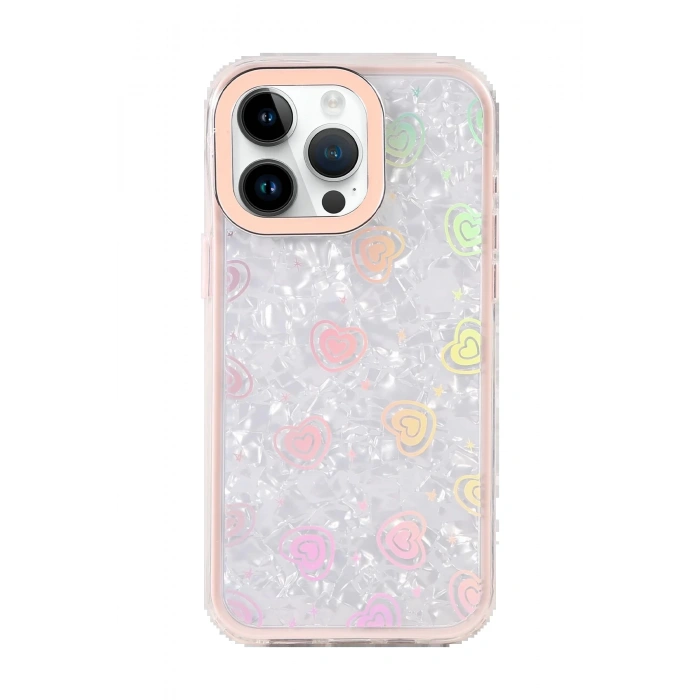 Apple iPhone 15 Lumi Desenli Kapak - Pembe