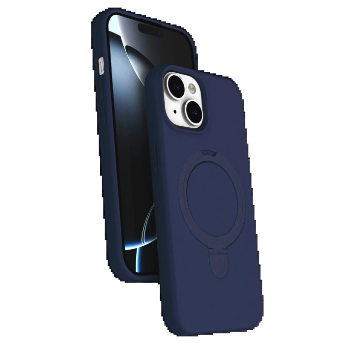 Apple iPhone 15 Plus Regal Magsafe Standlı Kapak - Lacivert
