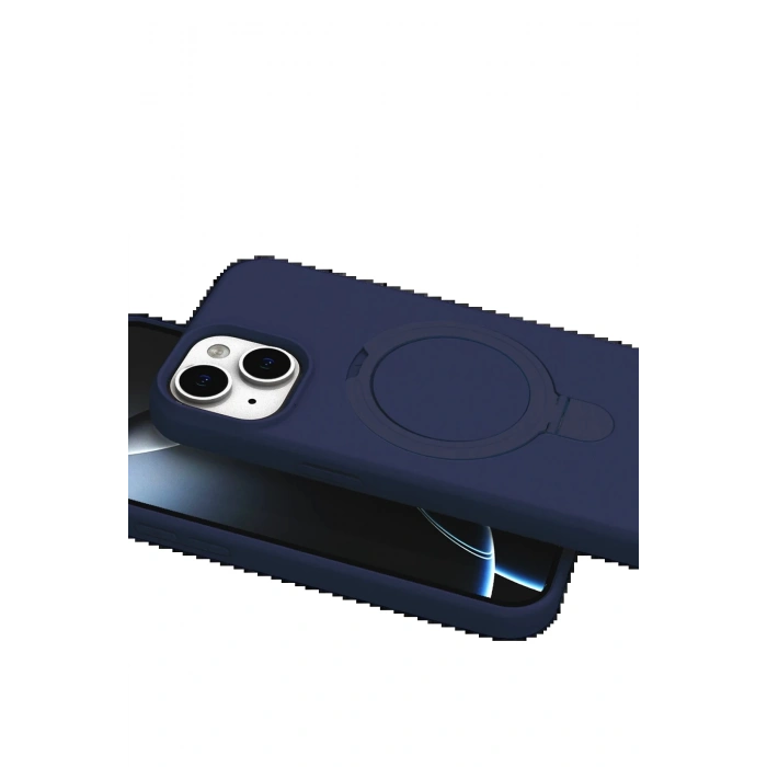 Apple iPhone 15 Plus Regal Magsafe Standlı Kapak - Lacivert