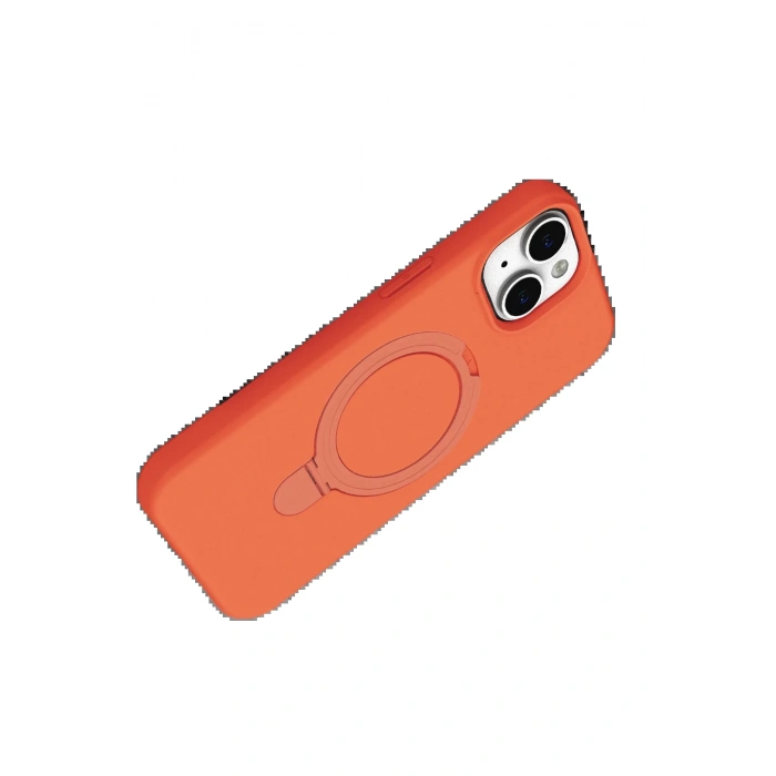 Apple iPhone 15 Plus Regal Magsafe Standlı Kapak - Turuncu