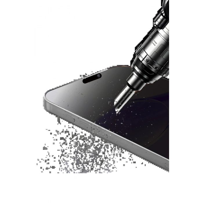 Apple iPhone 15 Pro Bilvis 5in1 5D Magic Hayalet Cam Ekran Koruyucu - Siyah