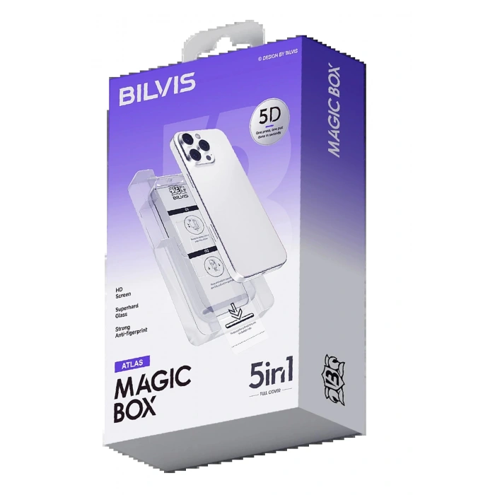 Apple iPhone 15 Pro Max Bilvis 5in1 3D Magic Cam Ekran Koruyucu - Siyah