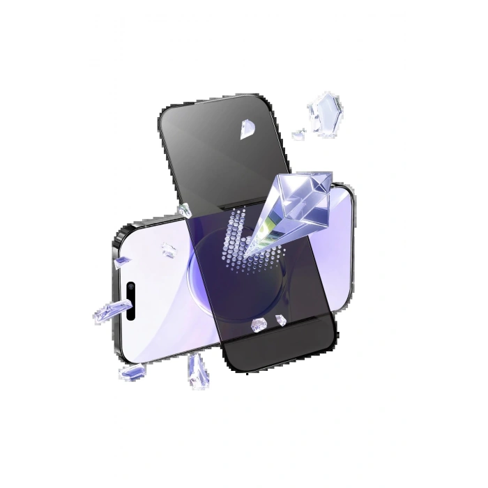 Apple iPhone 15 Pro Max Bilvis 5in1 5D Magic Hayalet Cam Ekran Koruyucu - Siyah